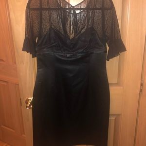 Black illusion top dress